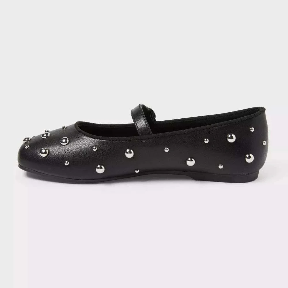Girls Size 8 Art Class Madison Stud Ballet Flats Black New With Tags
